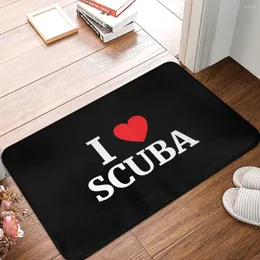 Carpets I Love Heart Scuba Dive Diver Diving Bedroom Mat Rug Home Doormat Kitchen Carpet Outdoor