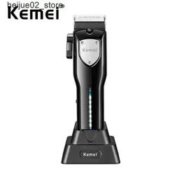 Rasoi elettrici Kemei Tagliacapelli ricaricabile Cordless Rasatura regolabile Tagliacapelli elettrico potente macchina per tagliare i capelli con base di carica Q240318