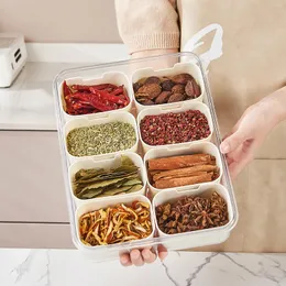 Förvaringsflaskor Spice Box Food Grade kök Portabel underformat smaksättningsseparator Fresh-Keeping and Anti-Odor