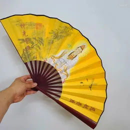 Figurine decorative Una dea Buddism Guanyin Fan Panno di seta da 10 pollici Yuantong Tianzun Pieghevole Squisito classico cinese retrò