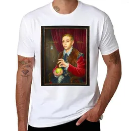 Herren Tanktops Junge mit Apfelmalerei bemalter Rahmen T-Shirt Grafik-T-Shirts Sweat-Shirt Baumwolle