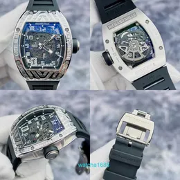 Ladies Watch RM Watch Watch EstaTest Watch RM010 Tylna diamentowa męska zegarek mechaniczny 18K biały złoty materiał