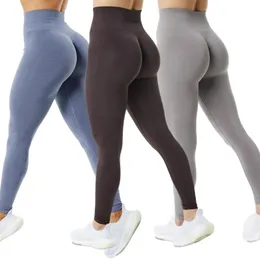 3 Pack Women Alphalete Amplify Seamless Scrunch Leggings Workout Gym Sports Tights Fitness Push Up High Waisted Yoga Pants