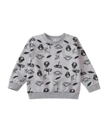 shirt Long sleeved pullover men039s and girls039 hoodie with Europeanstyle inky animal print2895034