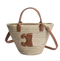 Celiene Bag Designer -Tasche Sommer Raffias Frauen gewebter Gemüsekorbbeutel Arc de Beach Bag Strohschaufel Luxus Fashion Handtasche Umhängetaschen 208