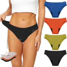 Calcinha feminina roupa interior fisiológica quatro camadas de absorventes higiênicos à prova de vazamento calças tia menstrual