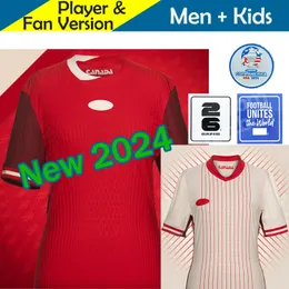 Nuova maglia da calcio Canada Maillot De Foot 2024 Copa America Cup Kit per bambini 2025 Maglia da calcio della squadra nazionale canadese 24/25 Versione giocatore in trasferta BUCHANAN