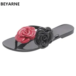 Flops Beyarne Moda Kadın Jöle Ayakkabı Lady Öğrencileri Yaz Flats Sandals Kadınlar Yaz Seyahat Plajı Flip Flop Slaytlar 3641 Çiçekler