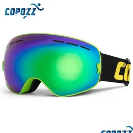 Maschere da sci Copozz Ouble Layers Uv400 Antifog Grandi occhiali Maschera da sci Snowboard Uomo Donna Neve Gog201 Pro Drop Delivery Sport Outdoor Ot2Cg
