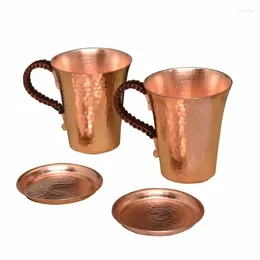 Canecas 450ml Uma peça martelada cobre chapeado Moscou Mule Caneca Cerveja Cofee Pure com tampa