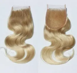 Färg 613 Body Wave Brasilian Blonde Closure 4x4 Brasiliansk hårstängning Brasiliansk Blond spetsstängning i stock11596787044855