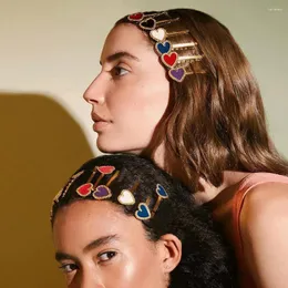 Accmax metal saç klipsi geometrik kalp püskül gözler barrette altın renk vintage klipler kadın aksesuarları