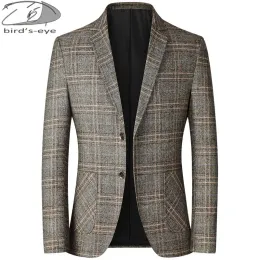 Jaquetas checadas jaqueta de terno masculino outono e inverno novo estilo de estilo slim fashiontop negócio casual blazer de blazer de blazer