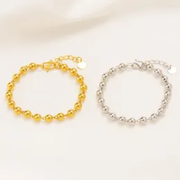 Charm Bracelets 21cm Beads Bangles Ethnic Gold Sliver Color Dubai Luxury Anklet Elegant Jewelry Birthday Gift