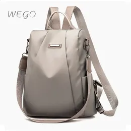 Anti Theft Backpack Womens Nylon Zipper Bag Korean Fashion Canvas Oxford Cloth Backpacks 240313