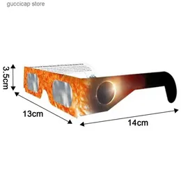 Sunglasses 6/12 Pcs solar eclipse glasses for safe viewing Solar filters Color paper Neutral direct sunlight observation glasses Y240318