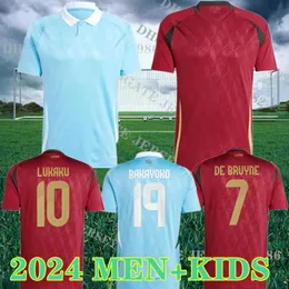 ベルギー24 25サッカージャージー2024 de Bruyne Lukaku Doku Football Shirt 2025 Men Kids Kit Home Away Away Carrasco Tielemans Bakayoko Trossard