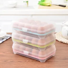 Lagerung Flaschen 15 Grids Eier Box Eier Organizer Fall Tablett mit Deckel Lebensmittel Behälter Halter Küche Zubehör