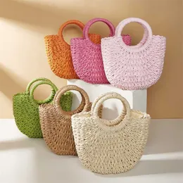 Shoulder Bags Straw Designer Handbags Woven Tote Bag Womens Versatile Beach Single Shoulder Diagonal Crossbody Bags 240311