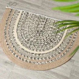 Carpets Door Mat Area Rug Hand-woven High End Carpet Living Room Coffee Table Bathroom Home Semi-circular Floor Mats Rugs