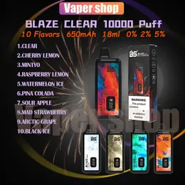 Оригинальная одноразовая электронная сигарета Breze Stiik BLAZE BS 10000 Puff со светодиодным индикатором питания от батареи для электронных сигарет, перезаряжаемая, 650 мАч, 18 мл, затяжки 10 тыс.