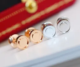 2024 Luxury quality charm stud earring round shape in two colors plated have stamp box v gold material PS3190B