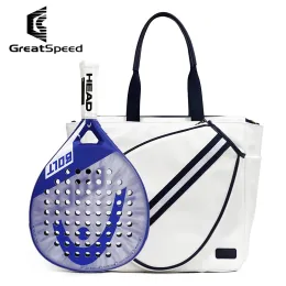 Taschen Greatspeed Padel Lakenbeutel tragbare haltbare Frauen PU White Padel Racket -Umhängetasche 2023 12 Pack Badminton Schläger Handtaschen Handtaschen