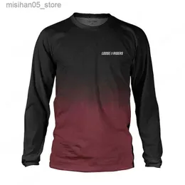 Jerseys Löst montering Rider Long Sleeved Jersey 2023 Ny terrängmotorcykel spårdräkt MTB Mountain Bike Shirt Enduro Breattable Clothing Q240318