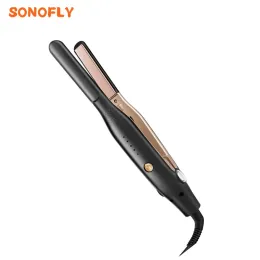 Ferros SONOFLY Íons Negativos Cuidados Profissional Alisador de Cabelo Portátil Mini Cerâmica Masculina Curling Iron Rápido Aquecimento Ferramentas de Estilo