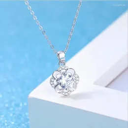 Anhänger Everoyal Vintage Kristall Blume Halskette Für Mädchen Zubehör Liebhaber Geschenk Mode Frauen 925 Silber Weiblichen Schmuck