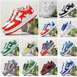 Sta Low Casual Shoes Mens Platform Sneakers Sta Low Nigo Designer Bading Apes Shark Black White Grey Pink Green ABC Color Camo Blue Men Women Trainers With Box