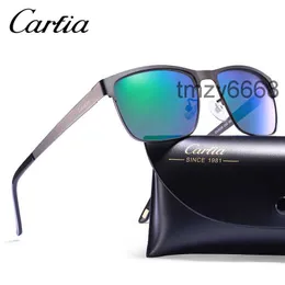 Carfia 5225 Поляризационные солнцезащитные очки в металлической оправе из смолы UV400 Солнцезащитные очки для мужчин с бесплатным футляром 58 мм 1NYC