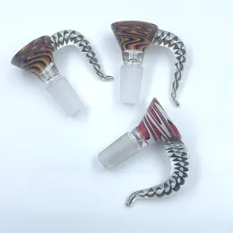 Ox Horn Stem Wig Wag Glasschale 14mm 18mm männliche Farbe Heady Smoking Bowl Stück Rauchzubehör für Wasserbongs Dab Bohrinseln Rohre