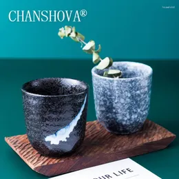 찻잔 chanshova 150/200ml 중국 레트로 스타일 세라믹 찻잔 성격 커피 컵 머그잔 세트 도자기 H090