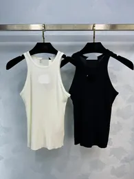 3061 2024 primavera verão marca mesmo estilo camisola preto branco sem mangas tripulação pescoço roupas femininas de alta qualidade weilab553