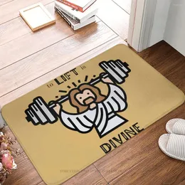 Carpets Jesus God Cross Kitchen Non-Slip Carpet Fitness Gym Weight Lifting Flannel Mat Welcome Doormat Home Decor Rug
