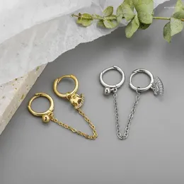 Dangle Earrings Silver Gold Color Bohemian Pony Zircon Pendant Chain Drop For Women Party Elegant Jewelry Accessories