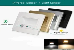 LED Stair Light Lamp Motion Human Body Induktion Sensor Väggljus 15W Ljussensor Steg Night Down Staircase Hall Belysning 1332188