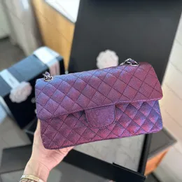 Borsa a catena Borsa firmata 25 cm Cambia colore Borsa tote di alta qualità Borsa donna Jumbo con doppia patta Borsa a tracolla in vera pelle di agnello di lusso Portafoglio a tracolla