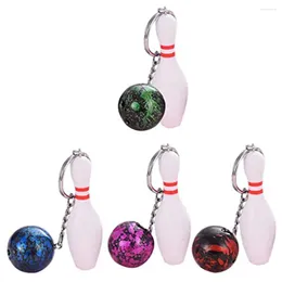 Chaveiros 4pcs Mini Bowling Requintado Pendurado Esportes Jogo Lembranças Pingentes