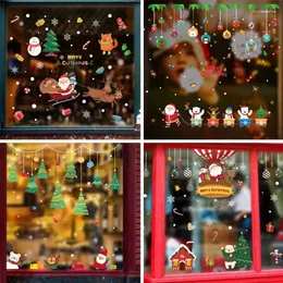 Adesivos de Parede 2024 Moda Tamanho Grande Feliz Natal Papai Noel Janela Decoração PVC Ano Home Decor Removível