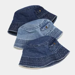 Ball Caps Berets Berets Summer Unisex Tassel Washed Denim Bucket Hats Fashion For Women Wide Brim Foldable Panama Cap Outdoor Beach Fishermans Hat