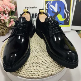HBP Nonbrand Brogue Dress Shoes Oxfords Lace Up Movers Wedding Patent Leather Shoes for Men