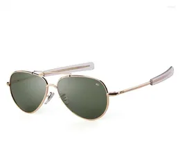 Solglasögon American Optical Men Brand Designer High Quality Gold Fram Sunnies AO Pilot Sun Glasses Male Shadessunglasses5790120