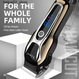 Electric Shavers KEMEI-1990 Barber Kit Cordless Dual Voltage Mens Beard Trimmer with Rechargeable Battery and Digital Display Q240318