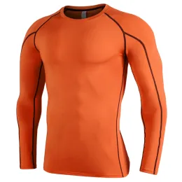 Camisa de compressão dos homens camisa de corrida ginásio t camisa de treino rashguard esporte camisas de levantamento de peso camisas de ciclismo camada base