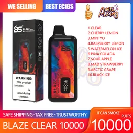 Breze Stiik BLAZE BS 10000 Puff Descartável E Cigarro Com E-Liquid Bateria Indicador LED Recarregável 650mAh 18ml Prefill Puffs 10k Vape Pen