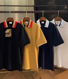 الرجال والنساء البولو بيكيش الشبكة القطن القطن العلامة التجارية العلامة التجارية الجديدة طيور Micro Label Jacquard Design Pique Cotton Polo Shirt للأزواج أوروبا Size S-XL
