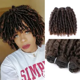 Paket Kısa Afro Twist Çifte Ateşli Saç Dokuma Sentetik Dreadlocks Paketler Siyah Kadınlar için Bouncy Kıvırcık Saç Dokuması