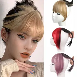 Syntetiska peruker slår Fake 3D Air Bangs Hair Clip-In Syntetic Fake Fringe Natural False Hairpiece For Women Clip i Bangs 240328 240327